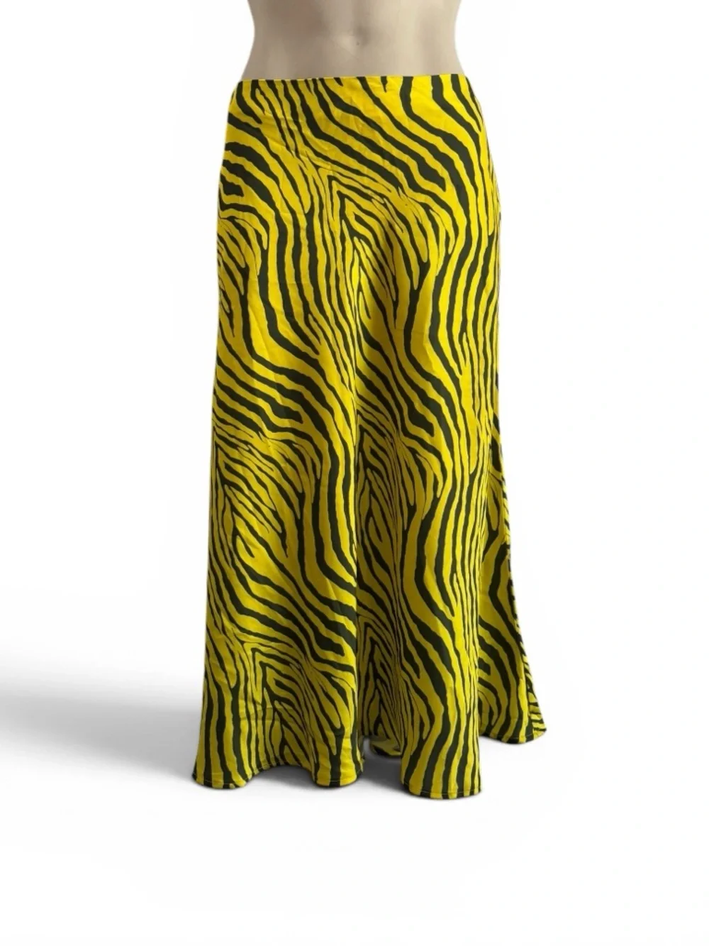 APPARIS FREE PEOPLE YELLOW ZEBRA PRINT SWING SKIRT SZ M - Picture 2 of 7